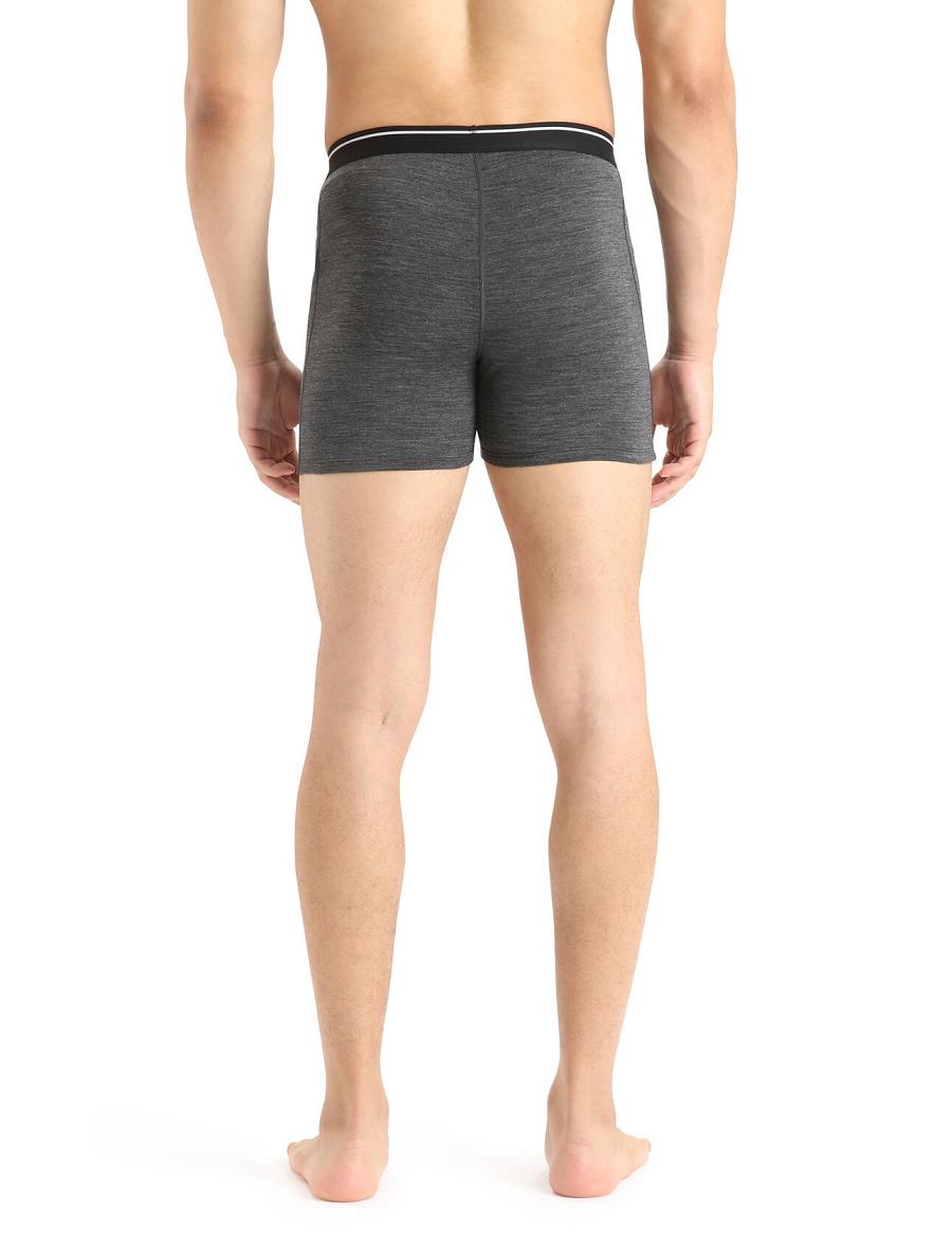 Jet Heather Men's Icebreaker Merino Anatomica Boxers Underwear | USA 1316MQZA